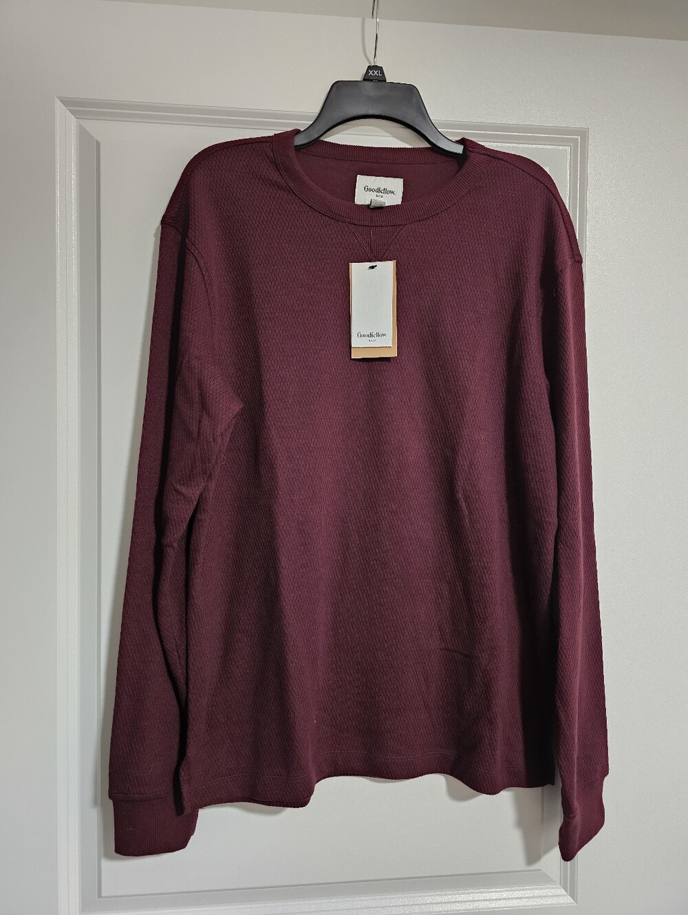 Goodfellow & Co Wine Maroon Thermal Long-Sleeve Shirt